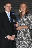 AusIndustry’s Regional Manager for Northern and Central NSW, Tim Cotter presented Armidale’s Kylie Mitchell Designs with finalist’s trophy in the Professional and Retail Services Category, for Kylie’s Micro Art House design.