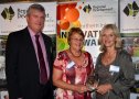 UNE Partnerships Corporate Services Director, Ian Brown with UNE Academic Registrar, Eve Woodberry and Director of TAFE NSW New England Institute, Alison Wood. [Research and Education finalists for new integrated degrees].