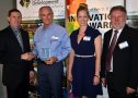 AusIndustry Regional Manager Tim Cotter, Raymond McLaren and Ninna Douglas from Andromeda Industries in Moonbi, with Brian Sherwood from Enterprise Connect.