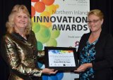 Regional Manager for Prime Super, Annette Mackay with Denise Aldridge from Highly Commended House with no steps