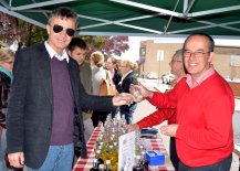 Paul Ogden sampling the ‘Lemoncello’ liqueur from David Scott’s Red Dirt Distillery in Dorrigo.
