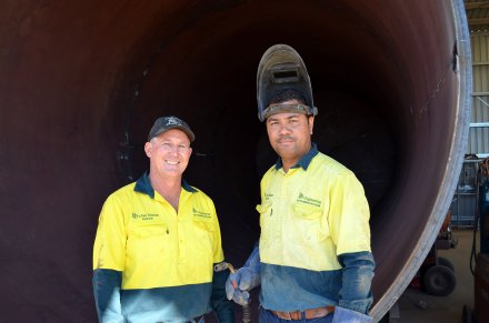 DD’s Engineering & Fabrication Director Donald Devney and boiler maker Savenaca Seeto from Fiji.