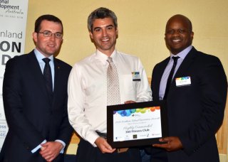 Jay Lynch and Dwone Jones of 360 Fitness Club with Member for Northern Tablelands, Adam Marshall